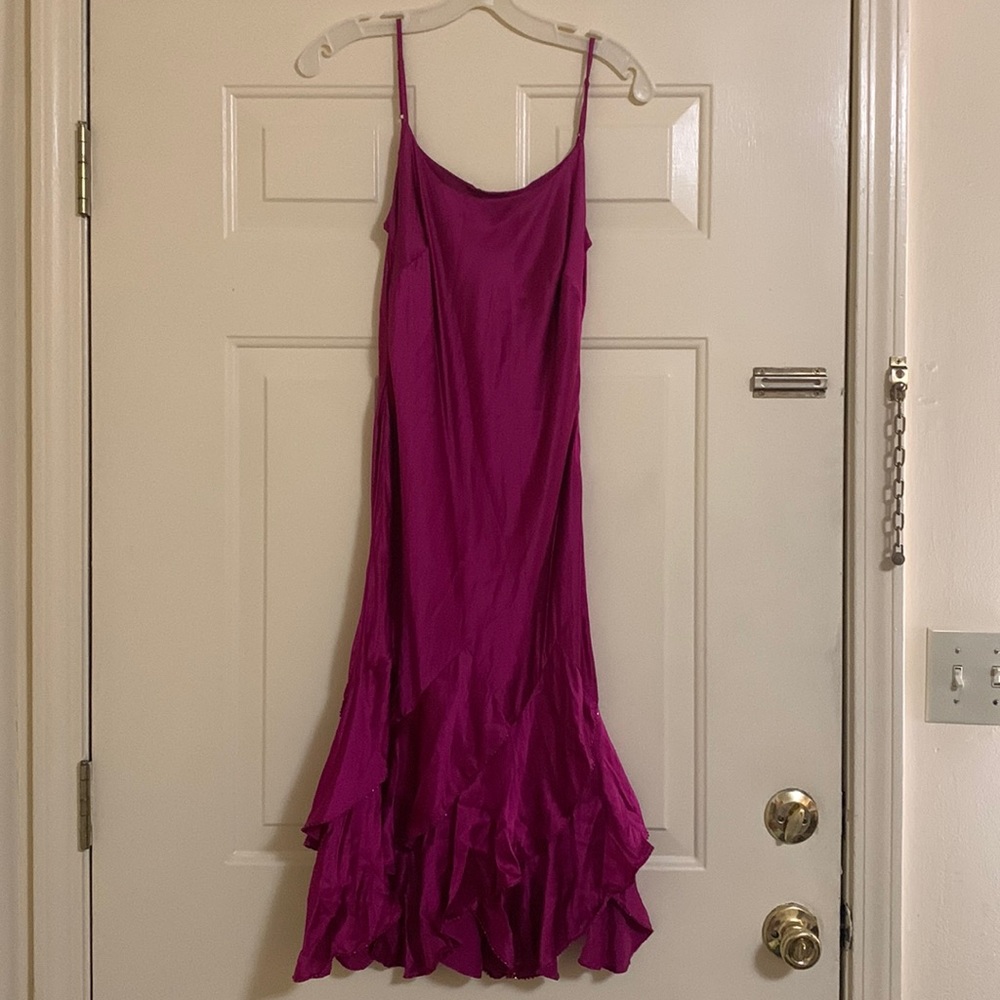 Fuchsia silk dress